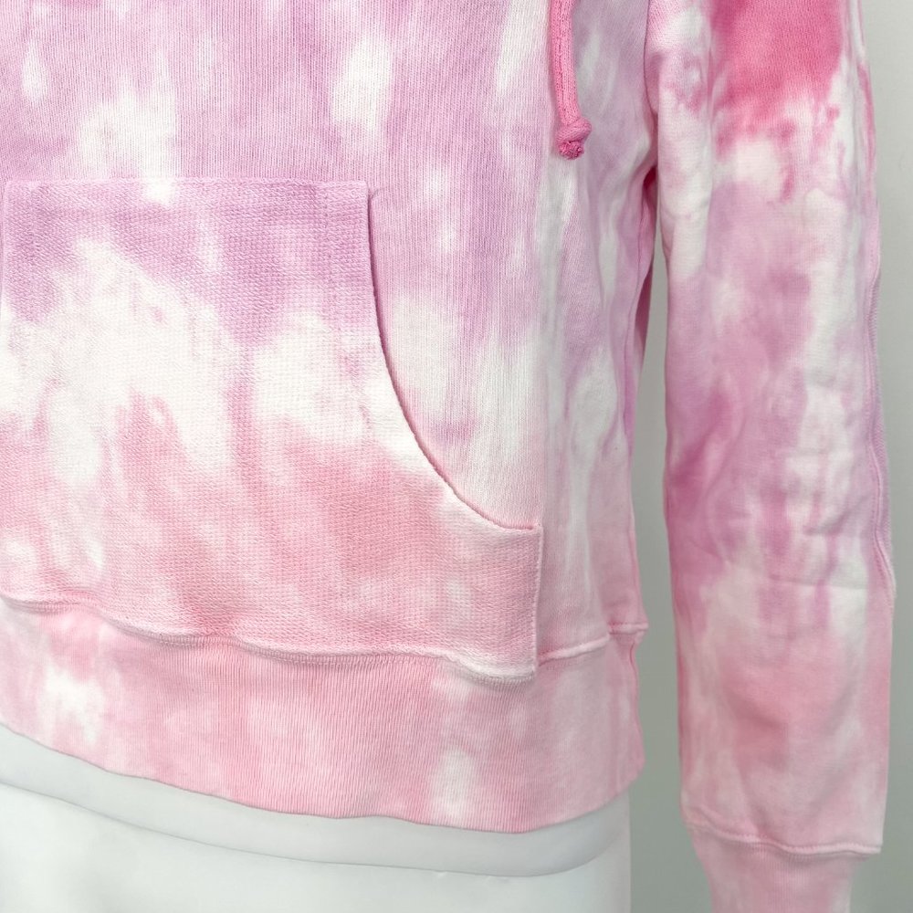 LoveShackFancy Kirby Tie Dye Sweatshirt Hoodie in Linear Bubble Gum Pink Size M - Picture 9 of 16
